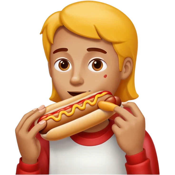 person eating a hotdog emoji