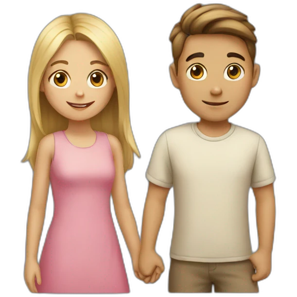 Boy with girl emoji