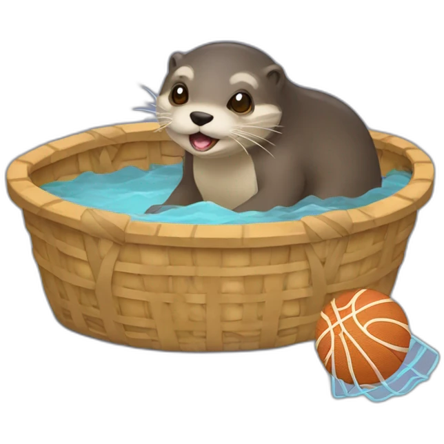 Loutre qui fait du basket emoji