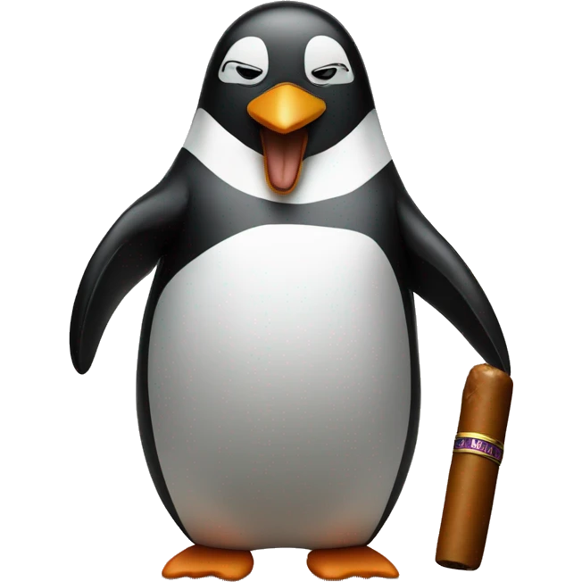 Penguin with cigar emoji