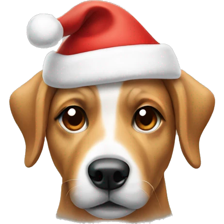 dog with a santa hat emoji