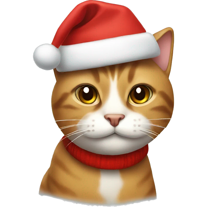 Cat with a Christmas hat emoji