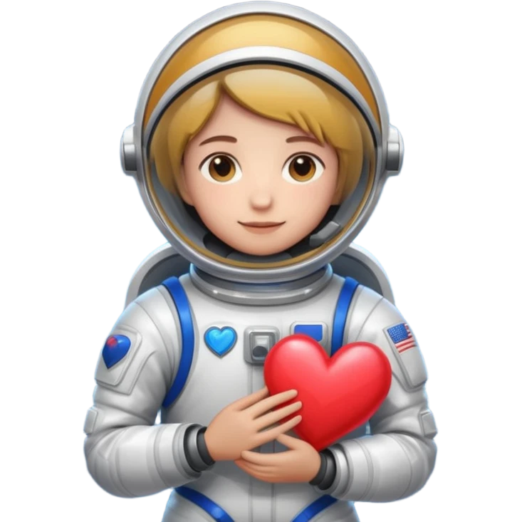 Base emoji / inspiration: 🚀‍🧑‍❤️
Style: Glossy, high-contrast, soft highlights, subtle bevel, vibrant but flat colors, emoji-like proportions.
Output: square composition, simple silhouette, clear face and expression, no text, transparent background preferred. emoji