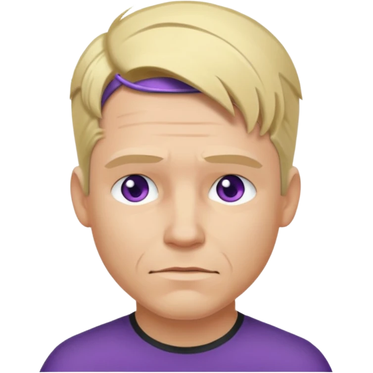 Clint barton with purple hearing aides and blonde hair emoji
