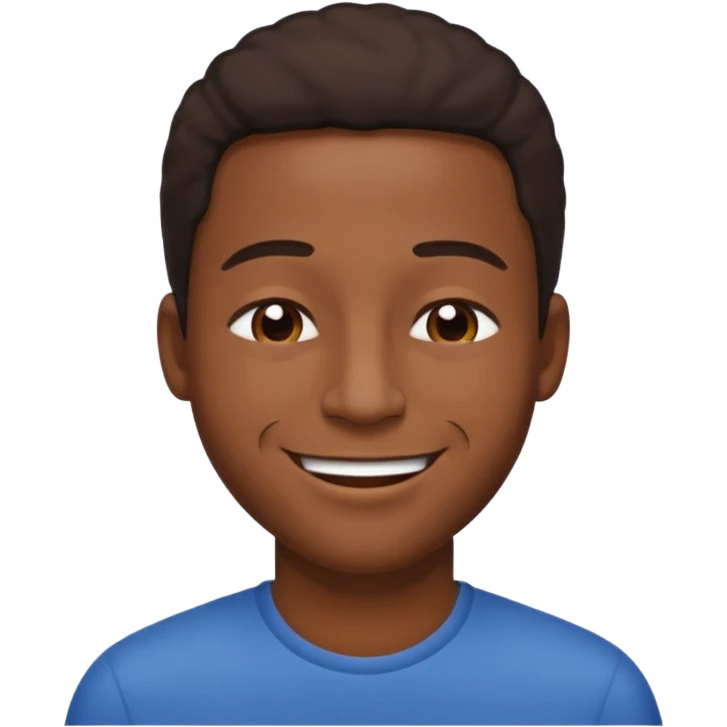 a black dude with a smile so big it reaches his ears emoji