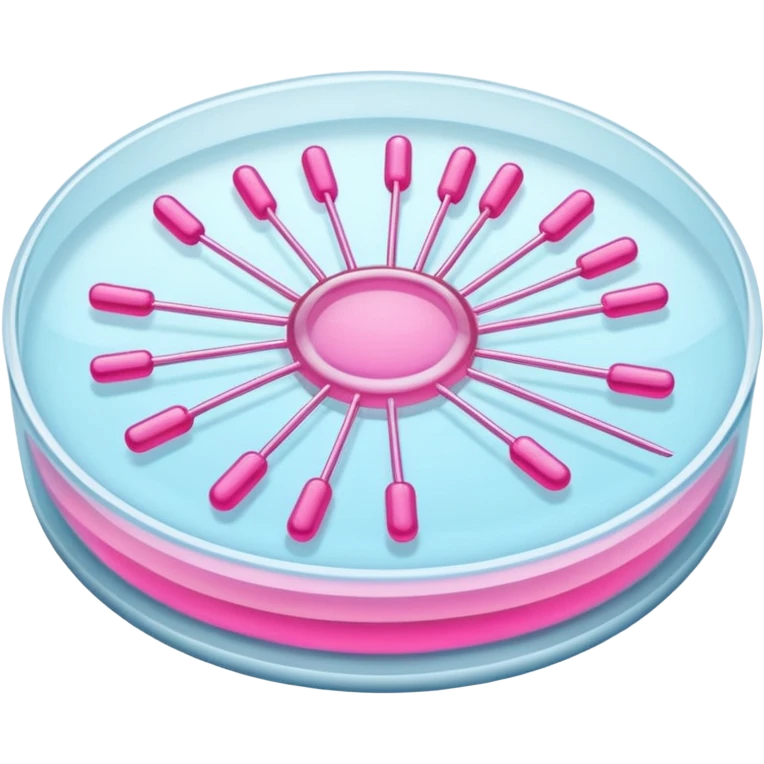 placa de petry com pequenos bastoes rosas flutuando emoji