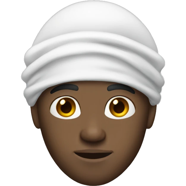 A white afro  guy with a durag emoji