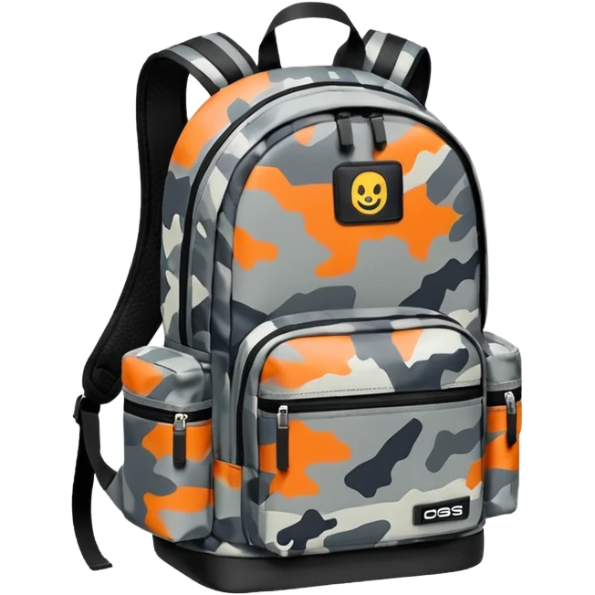 grey urbran camo backpack emoji