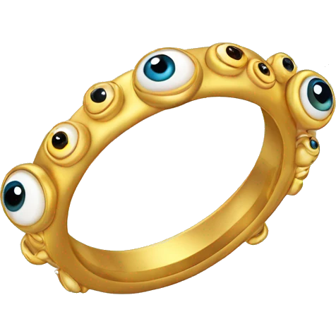 thin gold ring studded with eyeballs emoji