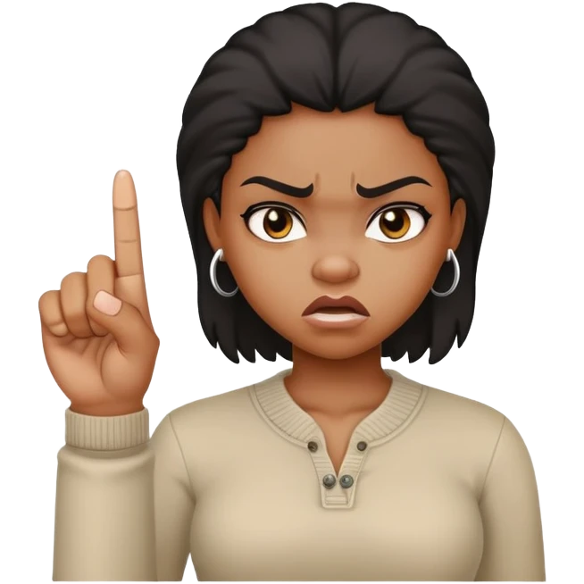 Black girl sticking middle finger emoji