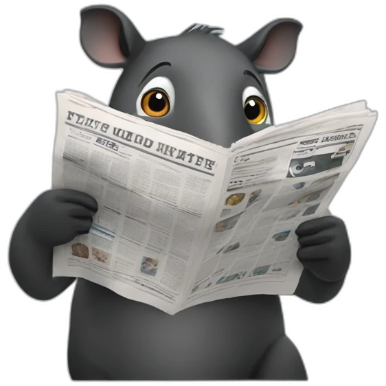 malayan tapir reading newspaper emoji