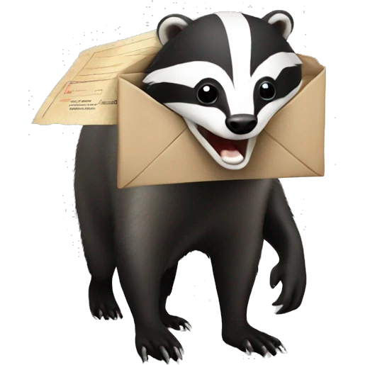 badger with mail emoji