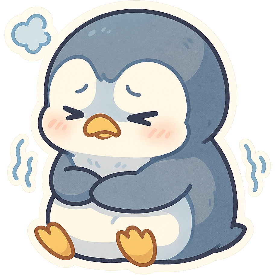 Chibi Penguin Cold emoji