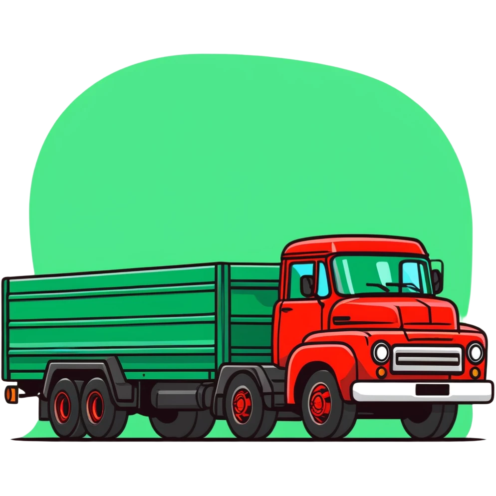 ZIL 130 truck, classic Soviet truck with green cabin and flatbed emoji