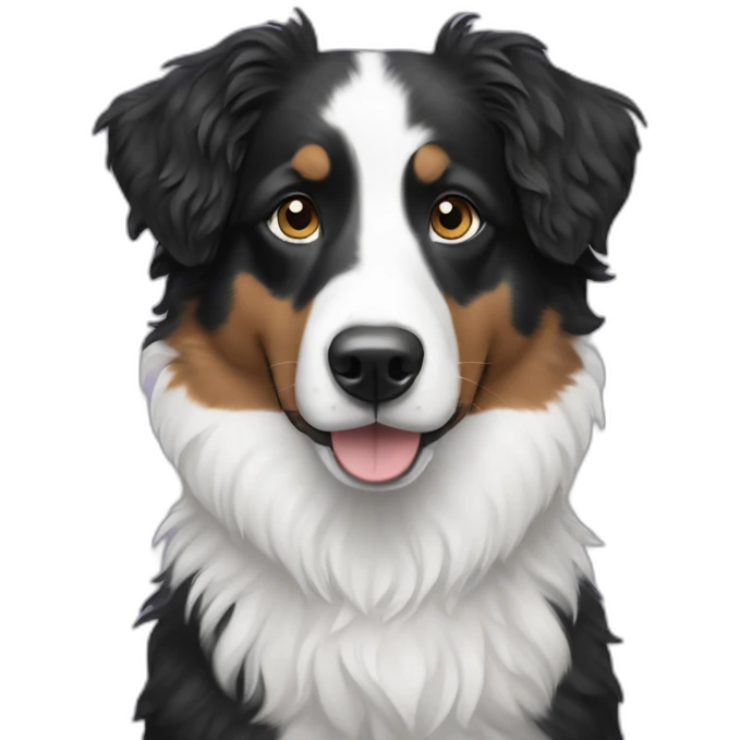 Black and white Aussie and water dog mixed emoji