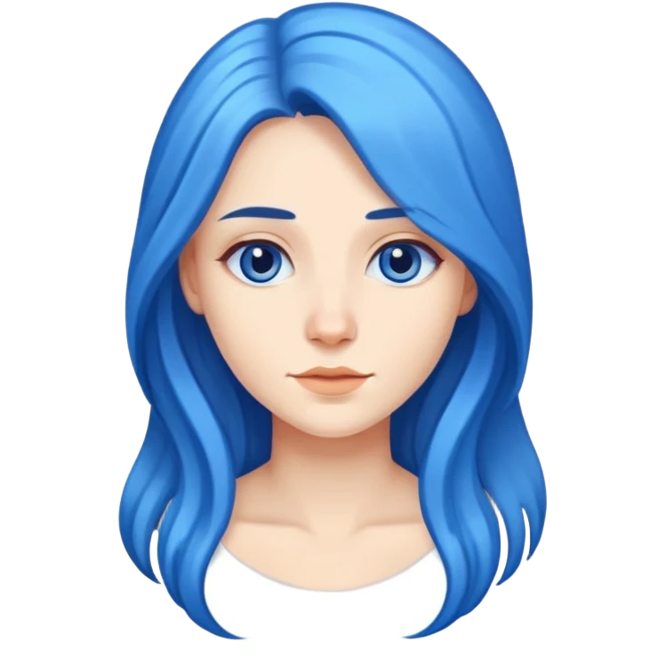 Female with blue long hair emoji