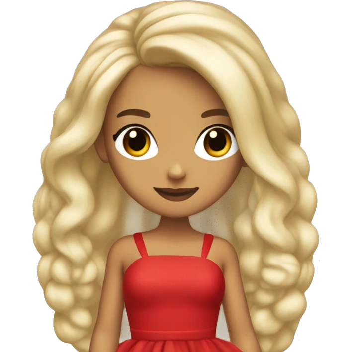 ariana grande blonde with red dress emoji