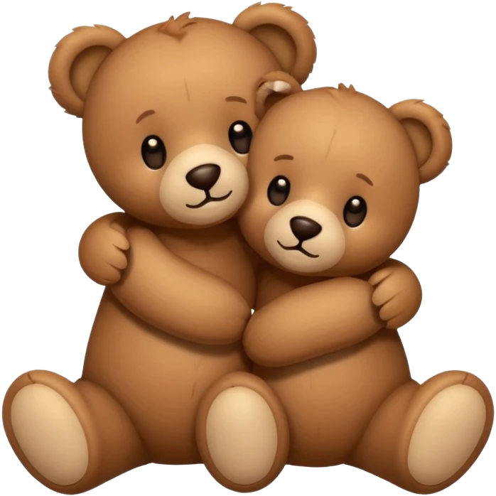 two cute bears hugging  emoji