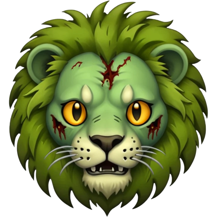 Zombie and lion emoji