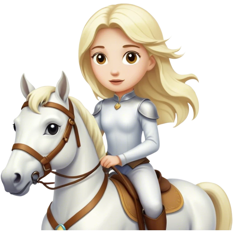 Blond girl riding a white horse emoji