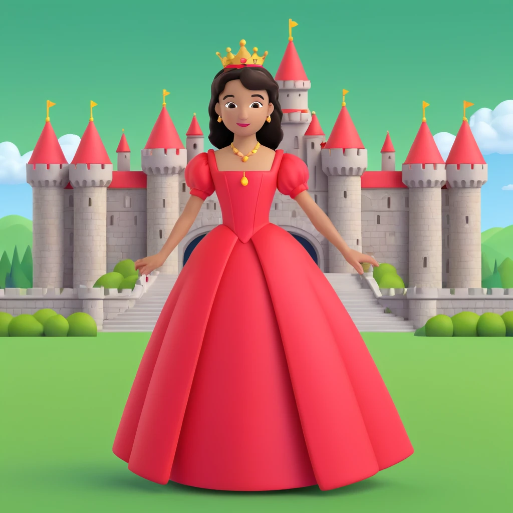 prince in red dress, royal castle background emoji