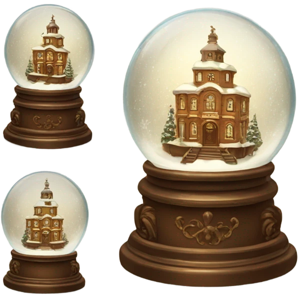 vintage brown rococo snow globe emoji