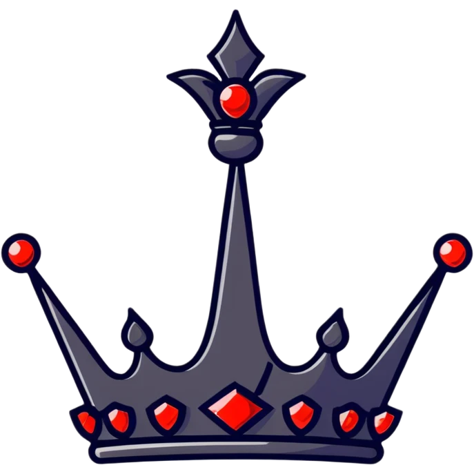 black crown with red jewels emoji