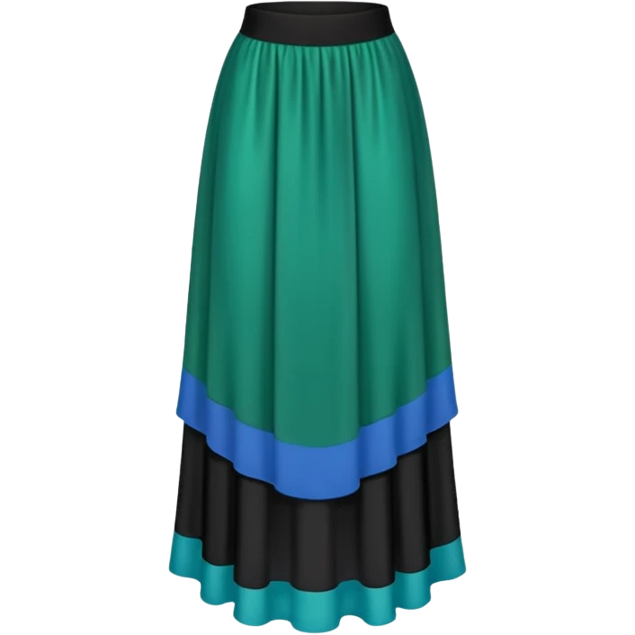 Long green black blue skirt emoji