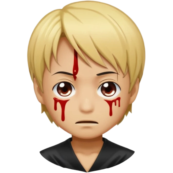 Related to chibi anime style characters of sanji animes character from his nose blood is dripping  from nose due to pervertness emoji