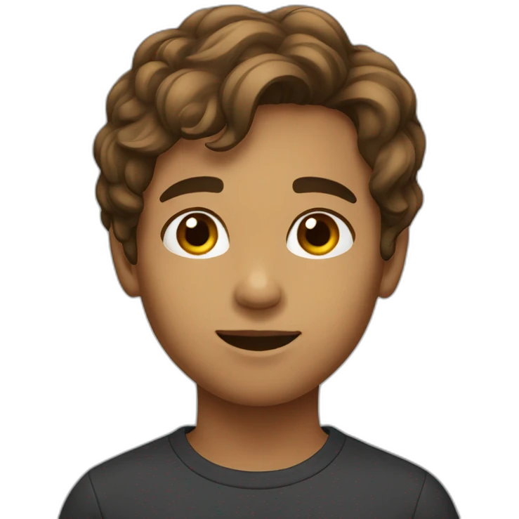boy brown chin length hair emoji