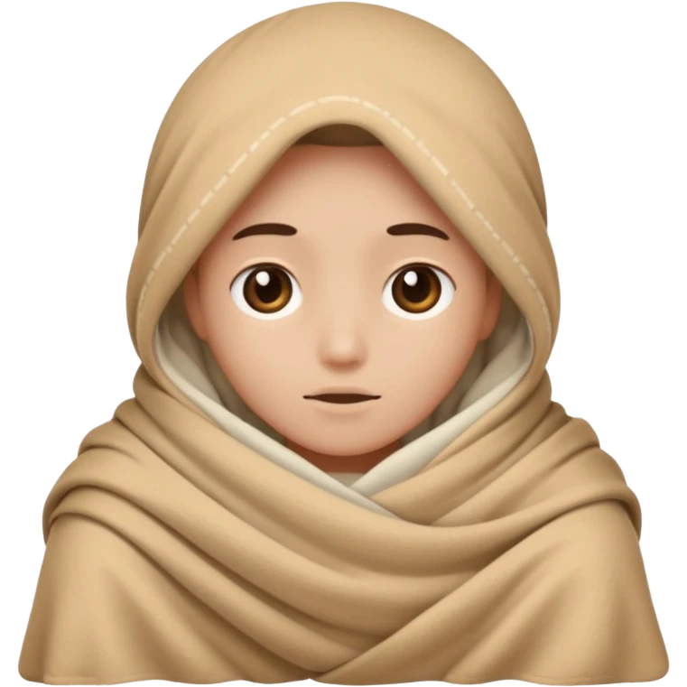 Coveringhalf the face with a blancket emoji