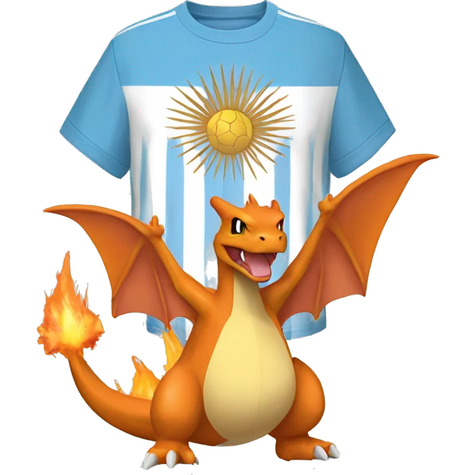 charizard whearing an argentina jersey emoji