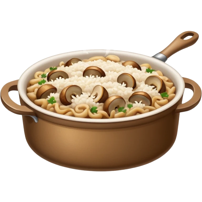 Une casserole du riz et des champignons  emoji