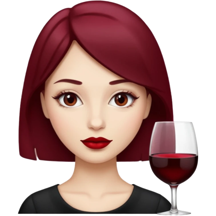 girl with wine red vibe emoji