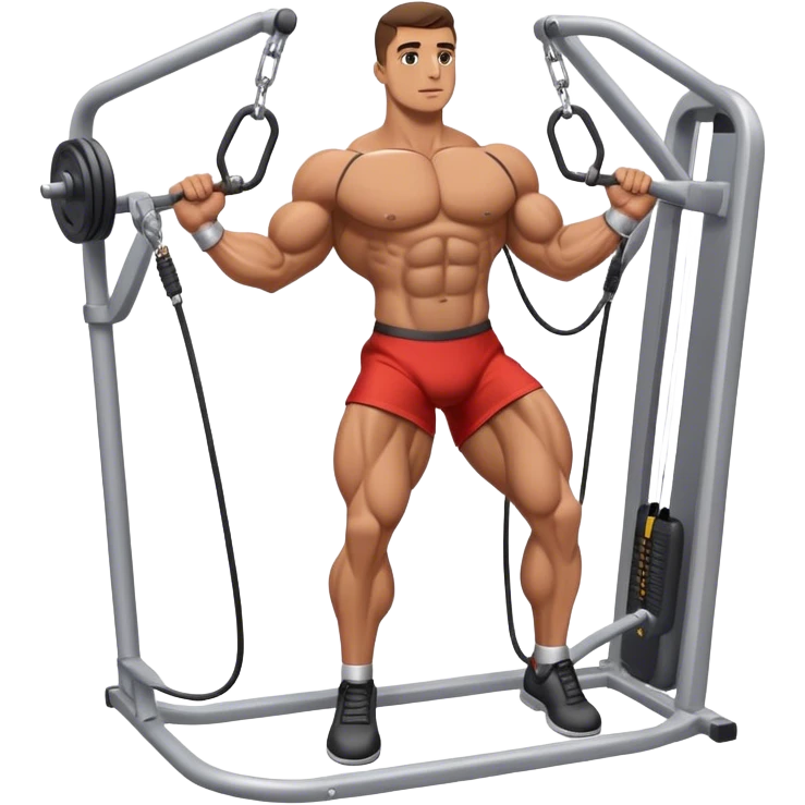 standing bodybuilder hip abduction cable machine exercise emoji