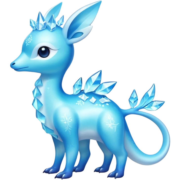 Shiny Exotic Colorful Amaura-Aurorus-Fakémon-hybrid-creature (full body)  emoji