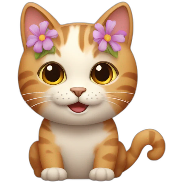 cat with flowers emoji