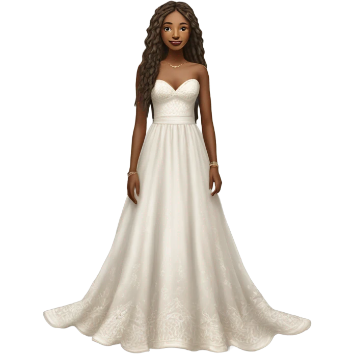 Hyper Realistic boho Wedding dress displays emoji