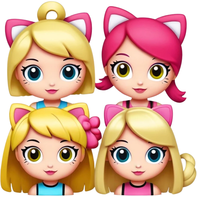 Hello kitty and power puff girls emoji