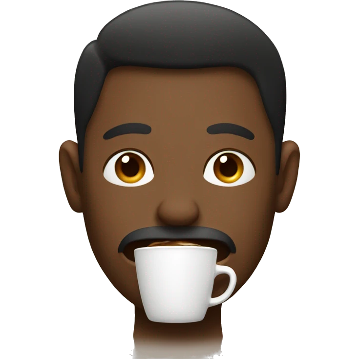 Man eats a coffee  emoji