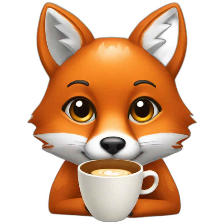 fox holding a coffee emoji