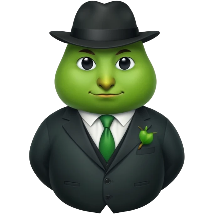 birne verkleidet als mafia boss mit geischt mann soll die brine erkennen  emoji