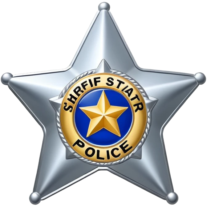 Sherif's police star with state logo. No face. emoji