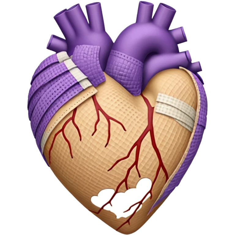 heart with subtle purple colour bandaged  emoji