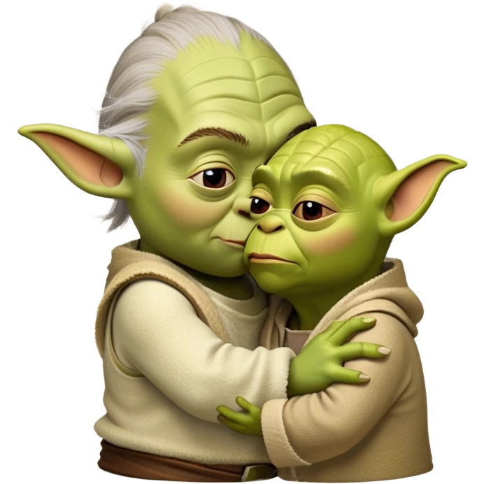 Shrek kissing yoda emoji
