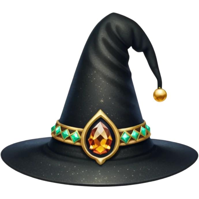 Glitter Black Hat of Witch Copas Symbol of Card emoji