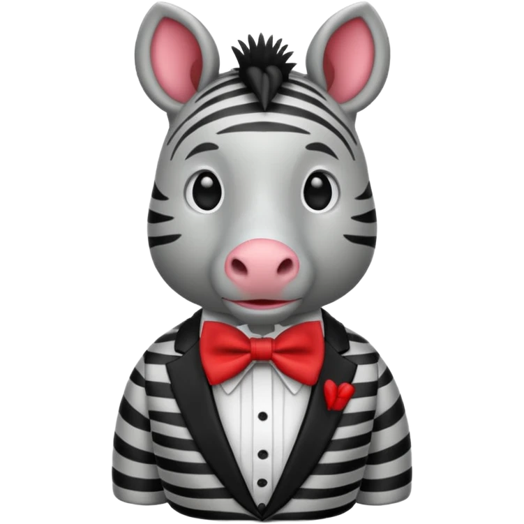 Zebra with a red bow tie emoji