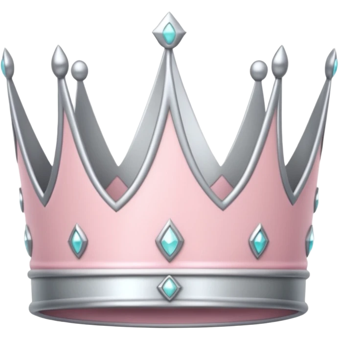 light pink and silver crown emoji
