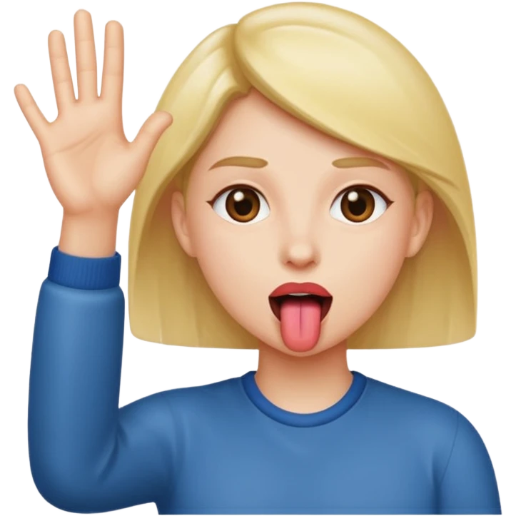 Tongue Out hands to the side ￼ emoji