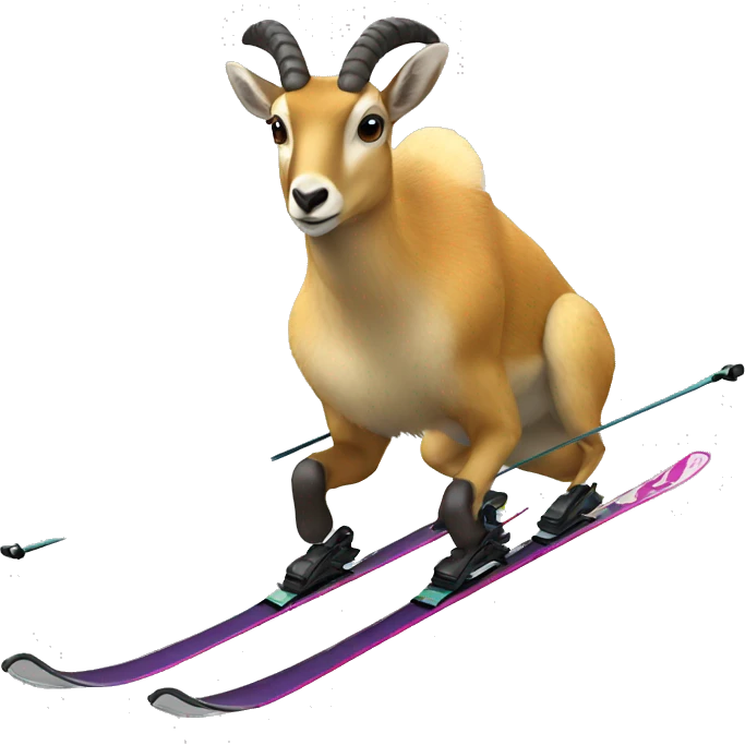 Chamois skiing emoji